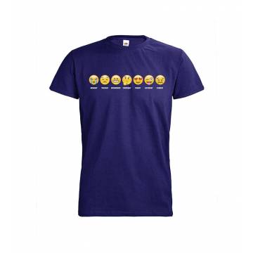Cobaltin sininen DC Viikonpäivät Emojit T-paita