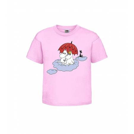 Vaaleanpunainen DC Muumit pilvellä Lasten T-paita