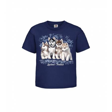 Navy Blue Husky puppies, Lapland Kids T-shirt