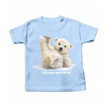 Taivaansininen JHK Sliding Polar Bear Cub Baby T-shirt
