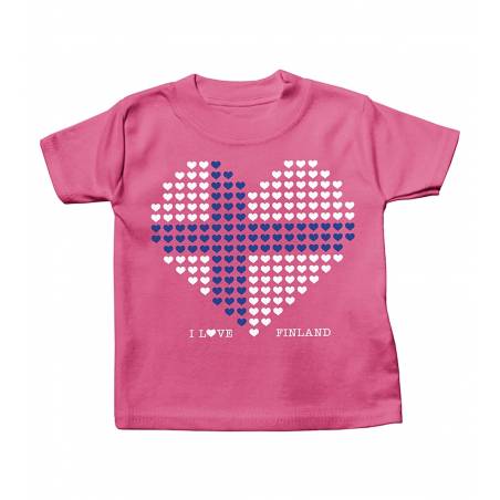 Fuchsia JHK I love Finland Mosaic Baby T-shirt