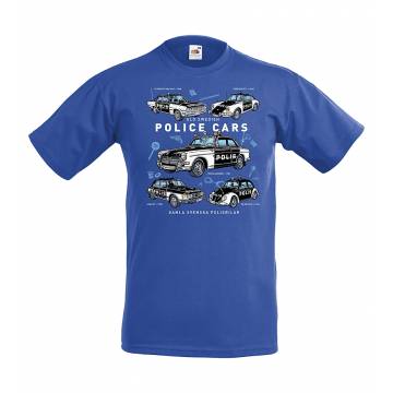 Royal Blue DC Old Swedish Police Cars Kids T-shirt