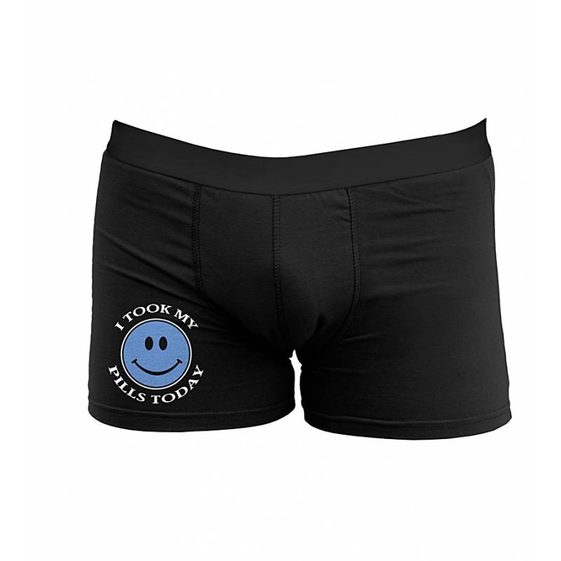 Black I took my pills today Boxer shorts