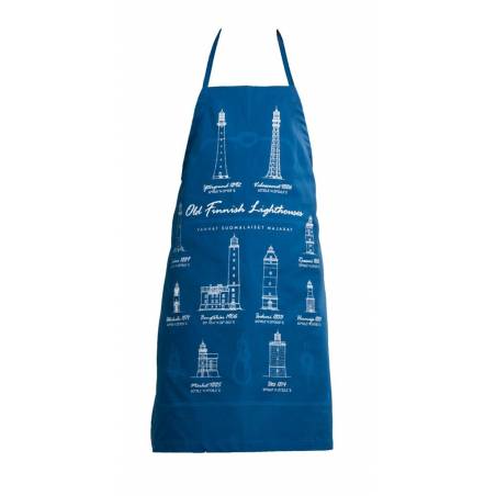 Navy Blue Old Finnish  lighthouses Apron