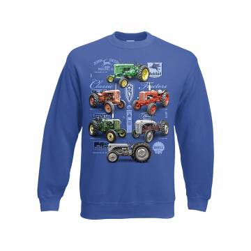 Royal Blue New Classic Tractors Kids Sweatrshirt