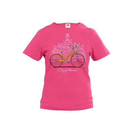 Fuchsia DC Helsinki, bicycle Slim T-shirt