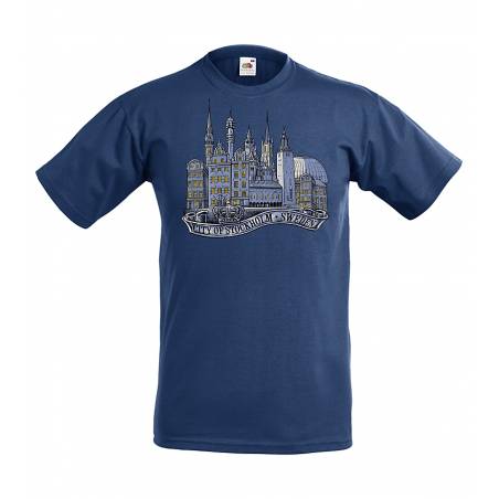 Navy Blue Stockholm Old Town  T-shirt