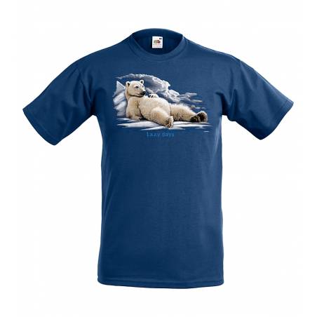 Tummansininen Lazy days jääkarhu Lasten T-paita