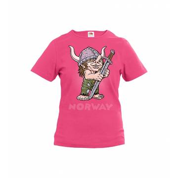 Fuchsia Viking Troll Kids T-shirt