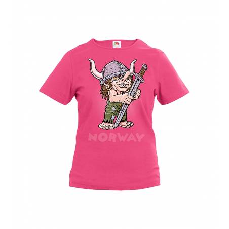 Fuchsia Viking Troll Kids T-shirt