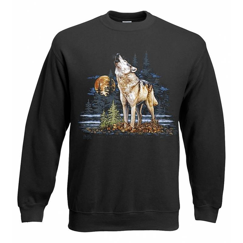 Black Howling wolf Sweatshirt