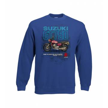 Royal Blue DC Vintage Suzuki GT 750   Sweatshirt