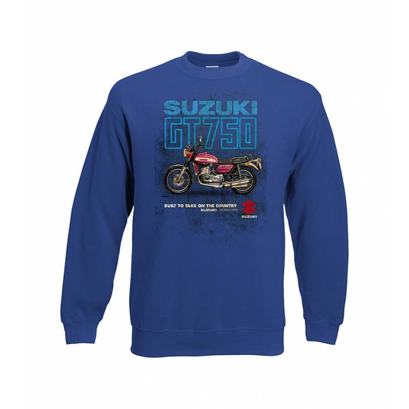 Royal Blue DC Vintage Suzuki GT 750   Sweatshirt