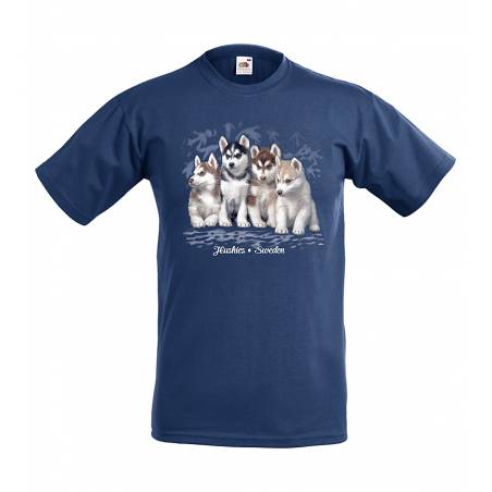 Navy Blue Husky puppies Sweden Kids T-shirt