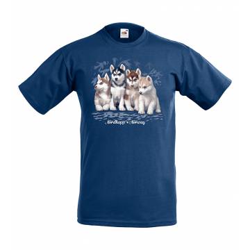 Navy Blue Husky puppies Norway Kids T-shirt