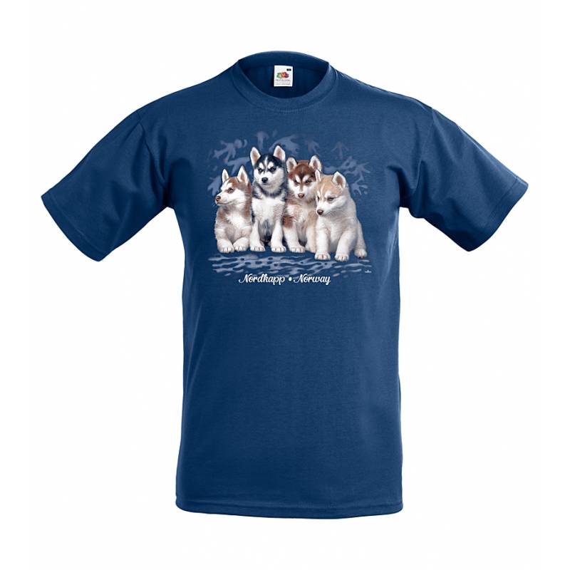 Navy Blue Husky puppies Norway Kids T-shirt