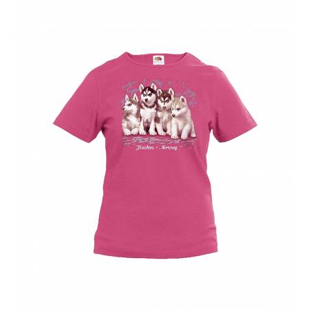 Fuchsia Husky puppies Norway Kids T-shirt