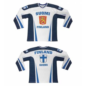 Valkoinen/Navy Finland Hockey Shirt