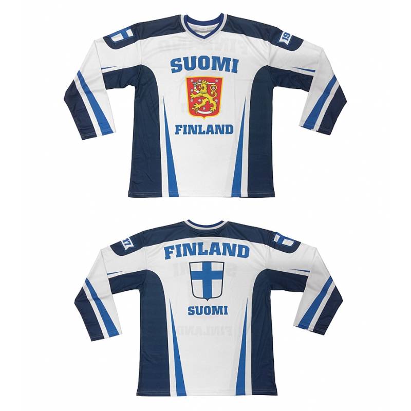 Valkoinen/Navy Finland Hockey Kids Shirt
