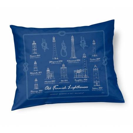Navy Blue DC Old Finnish lighthouses Pillow case