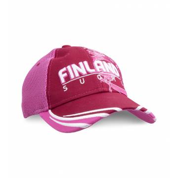Fuksia Finland+Leijona PUFF lippis