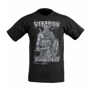 Musta Vikings Sweden T-paita