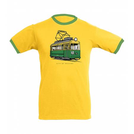 Keltainen/Kirkkaanvihreä DC Vanha Raitiovaunu T-paita