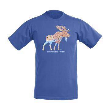 Royal Blue DC Moose and Stockholm´s map T-shirt