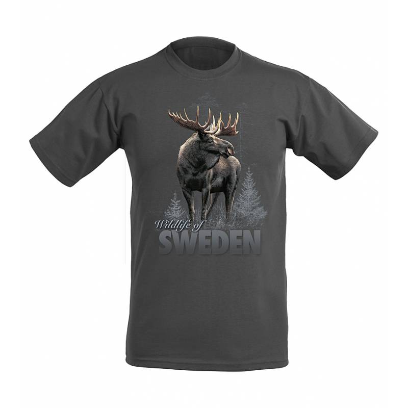 Grafiitinharmaa Moose Wildlife of Sweden T-shirt