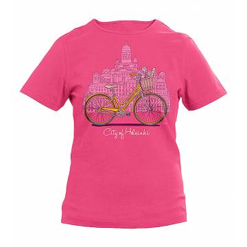 Fuchsia Helsinki, bicycle Kids T-shirt