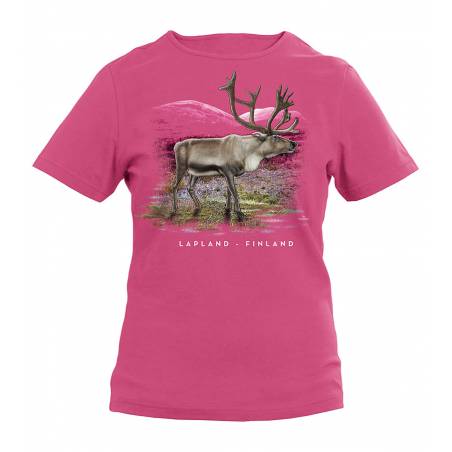 Fuchsia Reindeer, Lapland Kids T-shirt