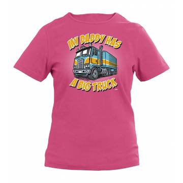 Fuchsia My daddy has a big truck Kids T-shirt
