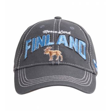 Harmaa Finland Moose, Washed Twill Cap