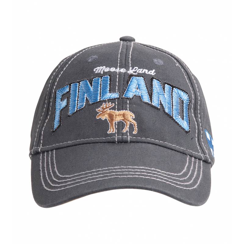 Tummansininen Finland Moose, Washed Twill Cap