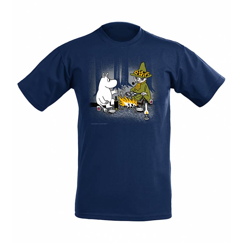 Navy Blue Mumin and Snufkin by Campfire Kids T-shirt