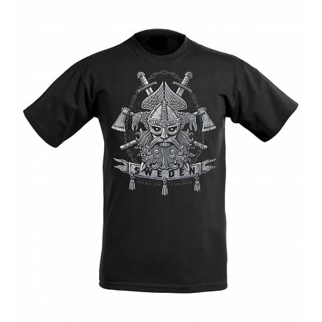 Musta Home of Vikings SWEDEN T-paita