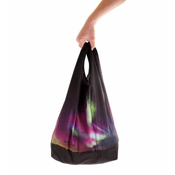 Black Shopping Bag Aurora Borealis
