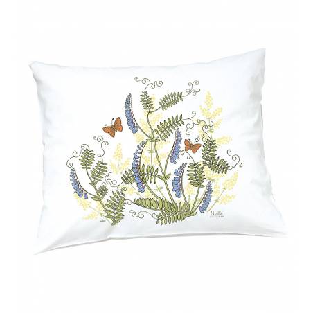 White DC Flowers and butterflies Pillow casse
