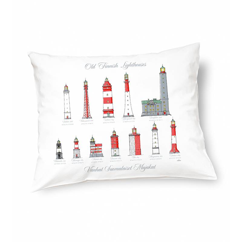 White DC Old Finnish lighthouses Pillow case