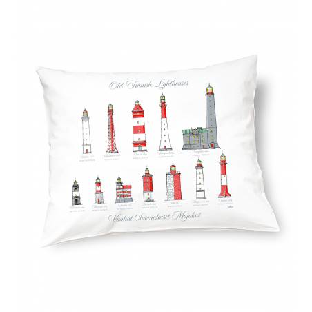 White DC Old Finnish lighthouses Pillow case