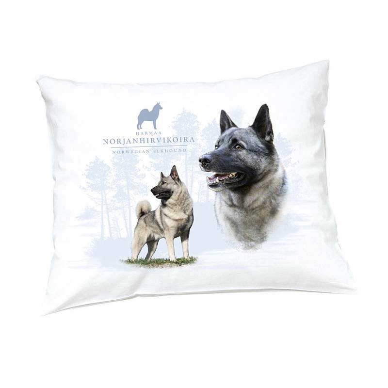 White DC Norwegian elkhound  Pillow case