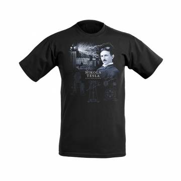 Black DC Nikola Tesla T-paita