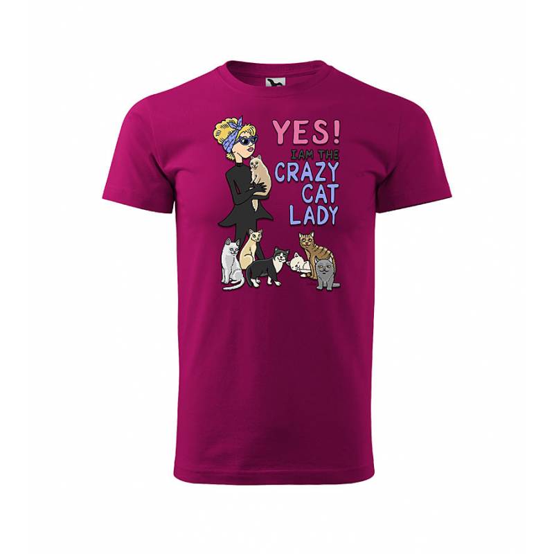 Fuchsia DC Crazy Cat Lady T-shirt