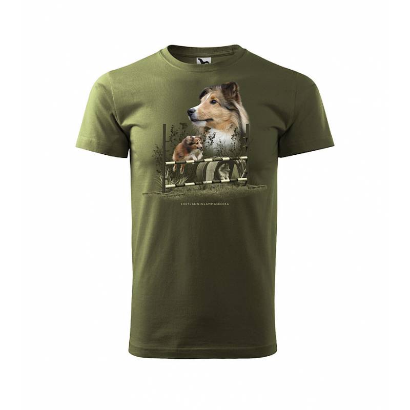 Khaki DC Shetland Sheepdog T-shirt