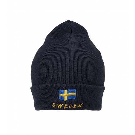 Tummansininen Ruotsin lippu + Sweden  pipo