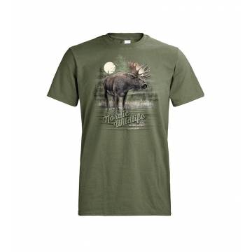 Forest Green DC Moose, Nordic Wildlife T-shirt