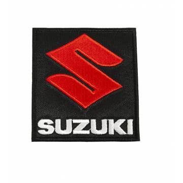 Black Suzuki Embroided Badge 68x75 mm