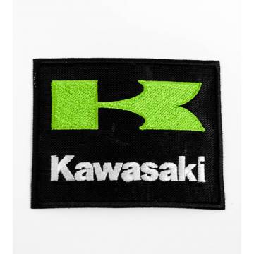 Black Kawasaki Embroided Badge 75x60  mm