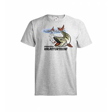 Heather Grey Hooked in fishing T-shirt
