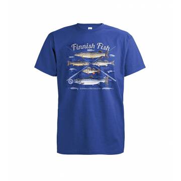 Royal sininen DC Finnish Fish T-paita